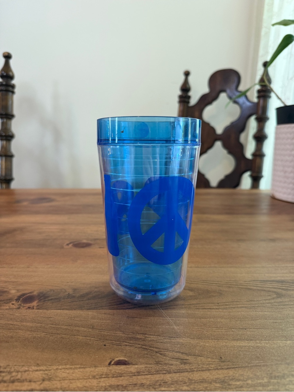 Blue Peace & Love Tumbler